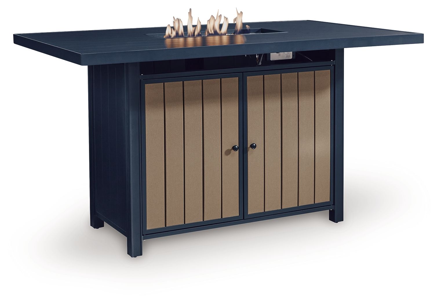 East Beach - Rectangular Bar Table With Fire Pit - Blue - Stylish Home Furniture