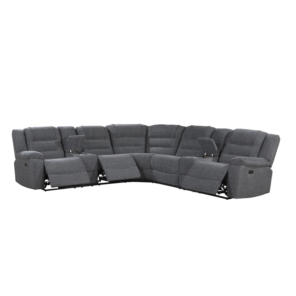 Redondo - Power 3 Piece Ssectional (2 Loveseats & Wedge) - Dark Gray - Stylish Home Furniture