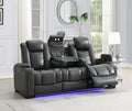 U93 - LED Power Reclining With Power Headrest, And Drop Down Table Sofa - Gray - Stylish Home Furniture