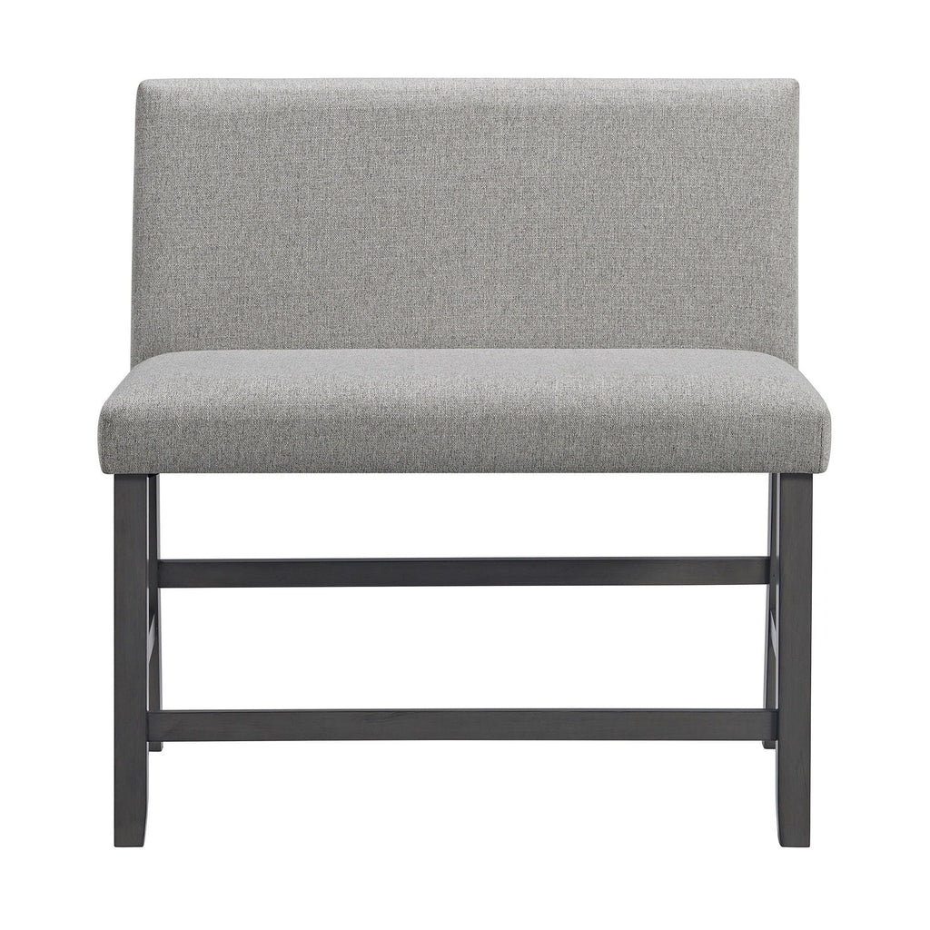 Seneca - Counter Bench With Upholstered Back And Fabric - Brown - Stylish Home Furniture