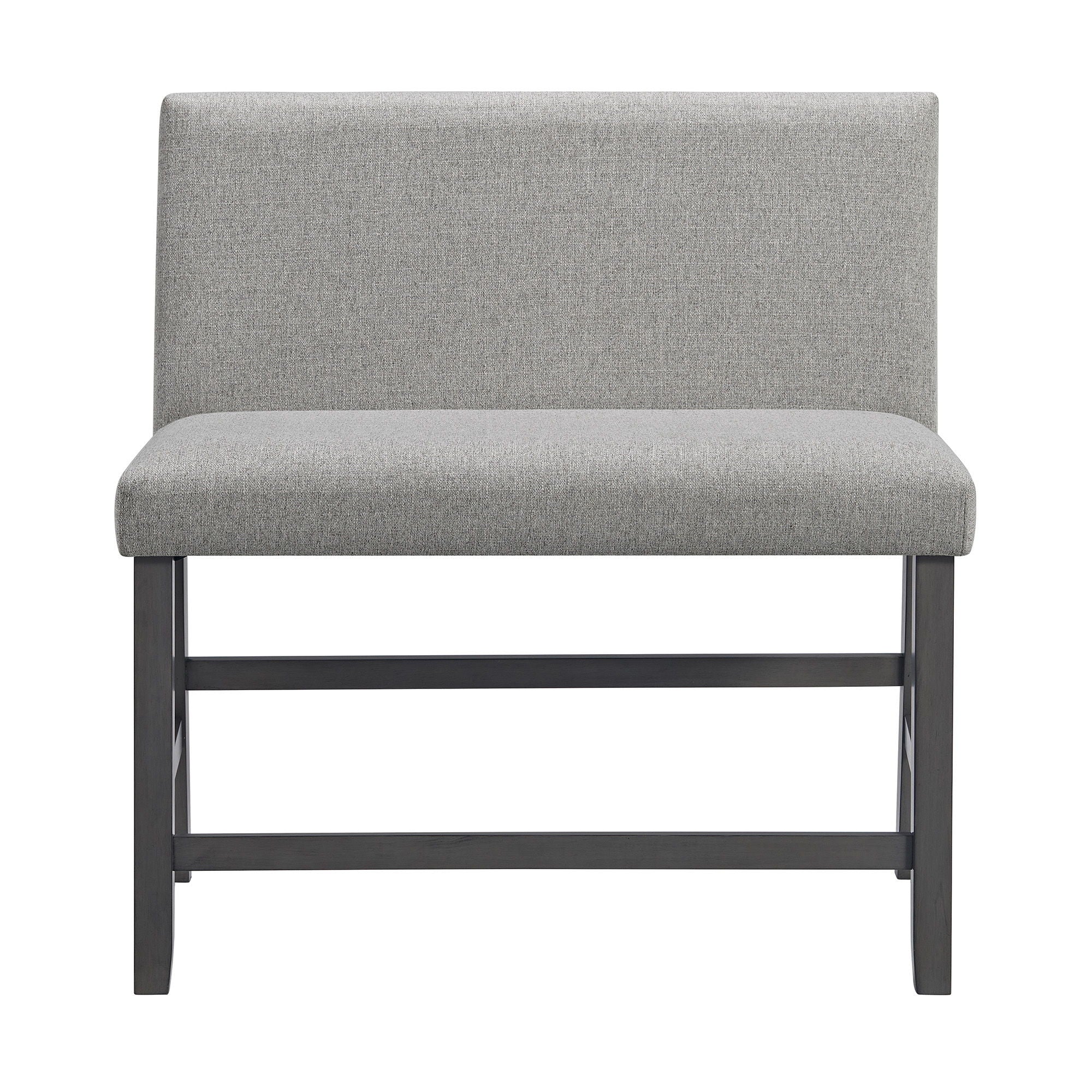 Seneca - Counter Bench With Upholstered Back And Fabric - Brown - Stylish Home Furniture