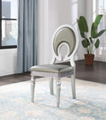 D107 - Round Back Side Chair (Set of 2) - Shimmer Silver - Stylish Home Furniture