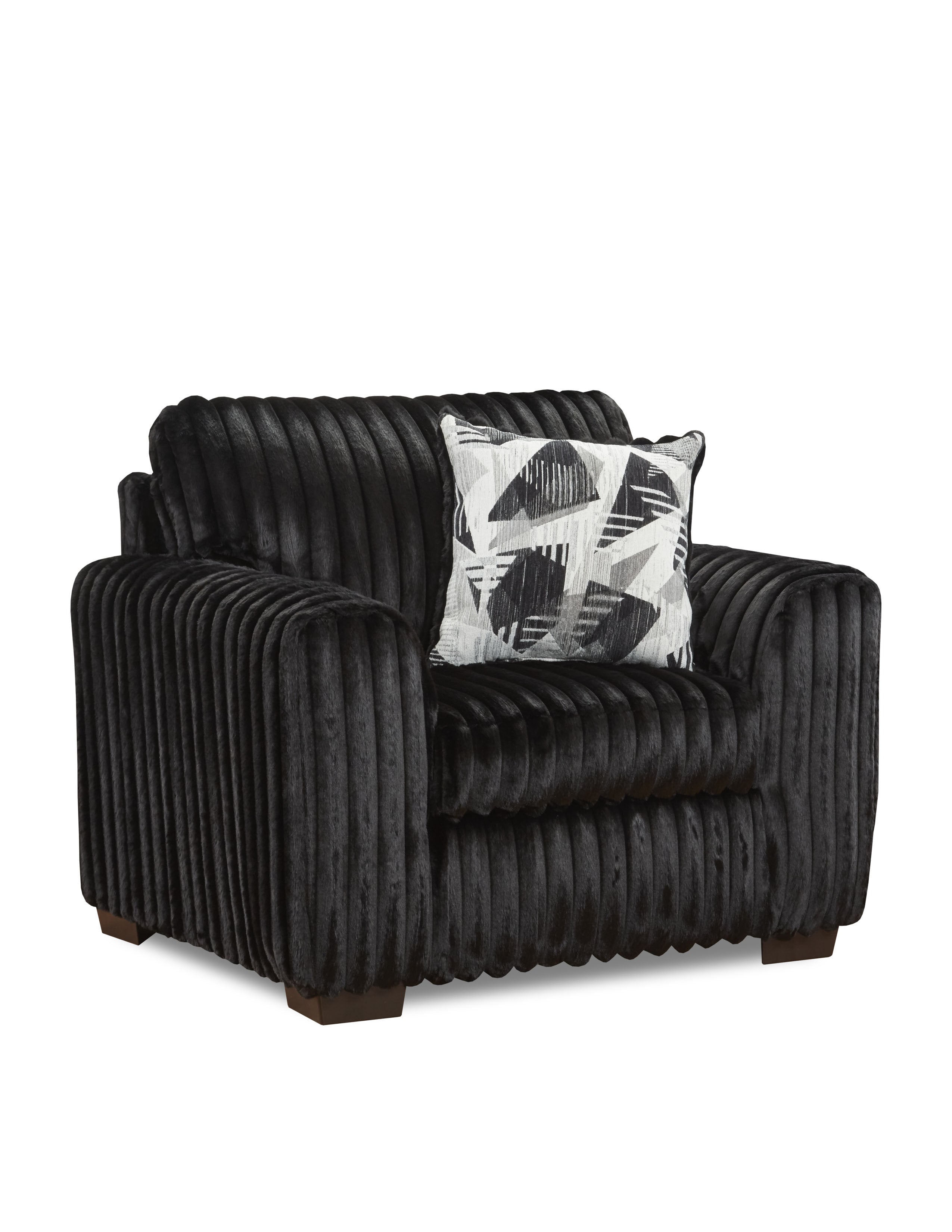 Fur-Shadow Black Sofa, Loveseat & Chair Collection