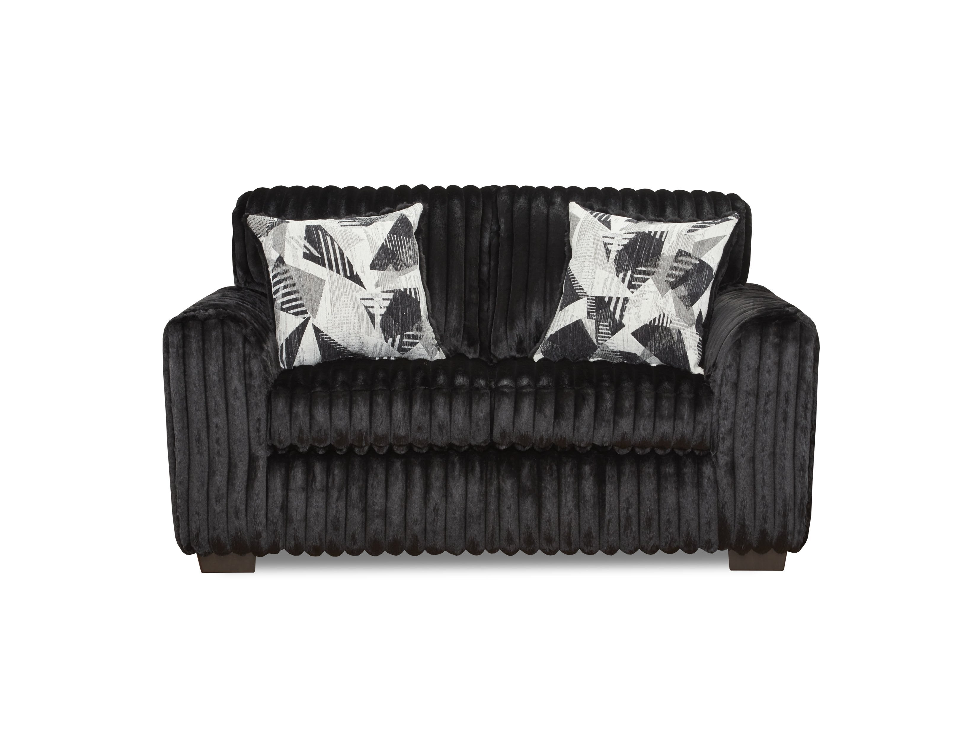 Fur-Shadow Black Sofa, Loveseat & Chair Collection