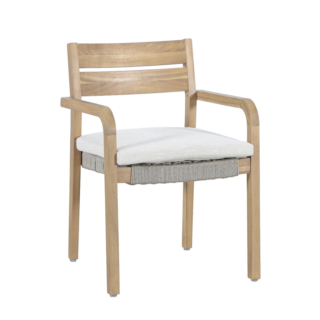 Arden - Wood And Wicker Patio Dining Chair (Set of 2) - Natural / Brown - Stylish Home Furniture