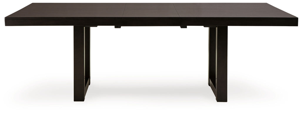 Neymorton - 7 Pc. - Rectangular Extension Table, 6 Side Chairs - Dark Grayish Brown - Stylish Home Furniture