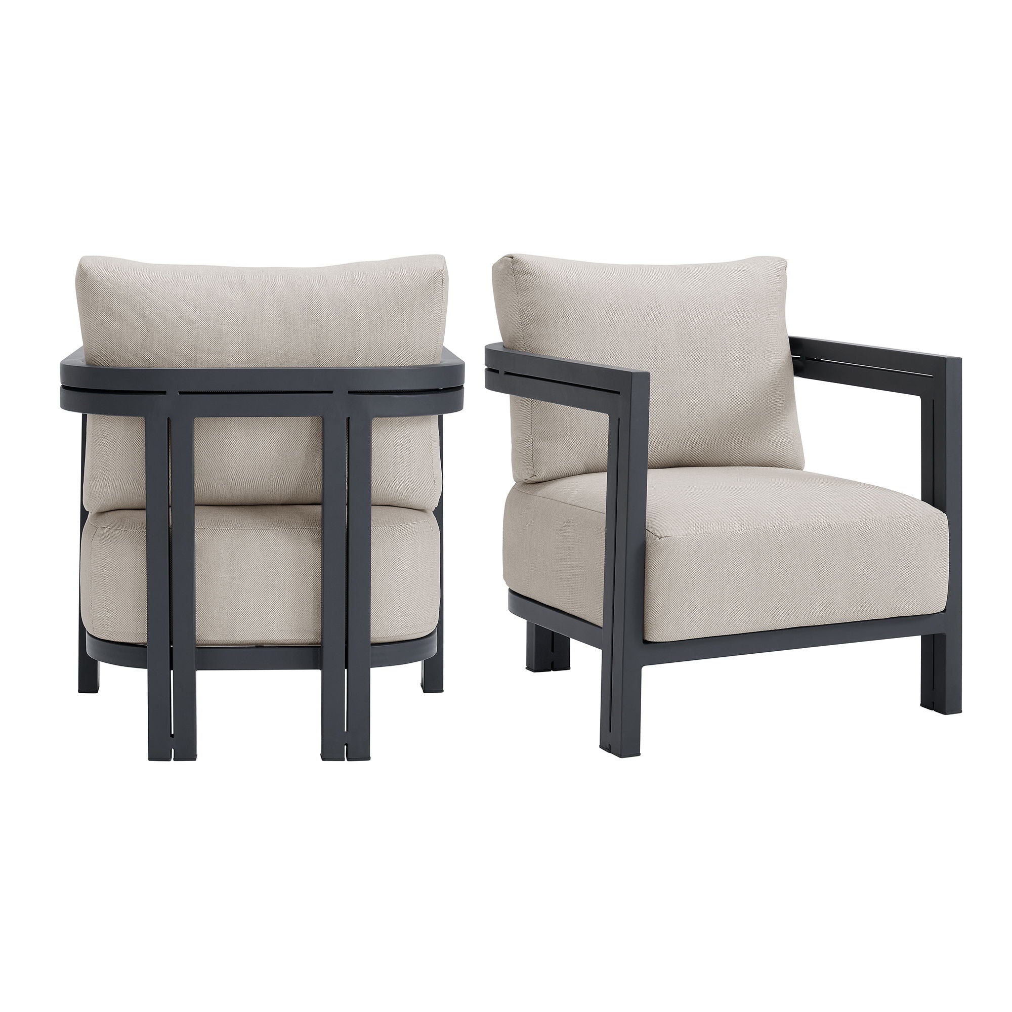 Playa - Chair (Set of 2) - Dark Gray / Beige - Stylish Home Furniture