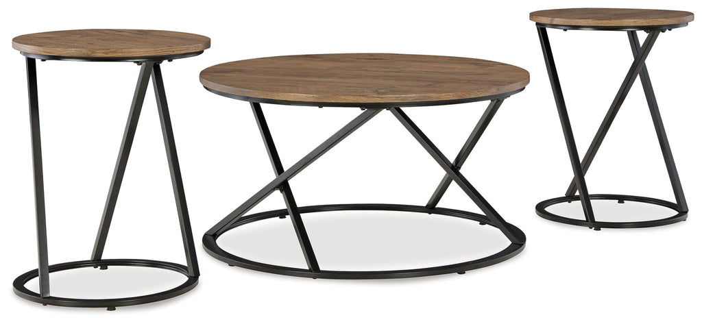 Cassbryn - Occasional Table Set (Set of 3) - Brown / Black - Stylish Home Furniture