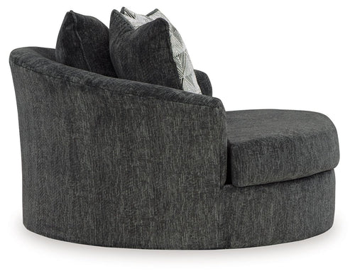 Biddeford - Oversized Swivel Accent Chair - Shadow - Stylish Home Furniture