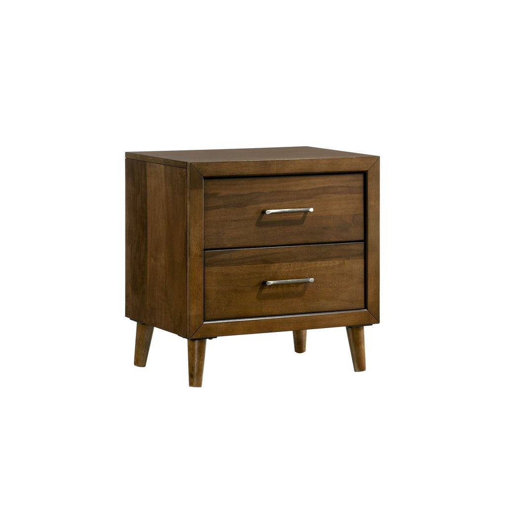 Malibu - 2-Drawer Nightstand - Walnut - Stylish Home Furniture