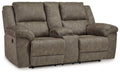 Laresview - Dbl Reclining Loveseat with Console - Fossil - Stylish Home Furniture