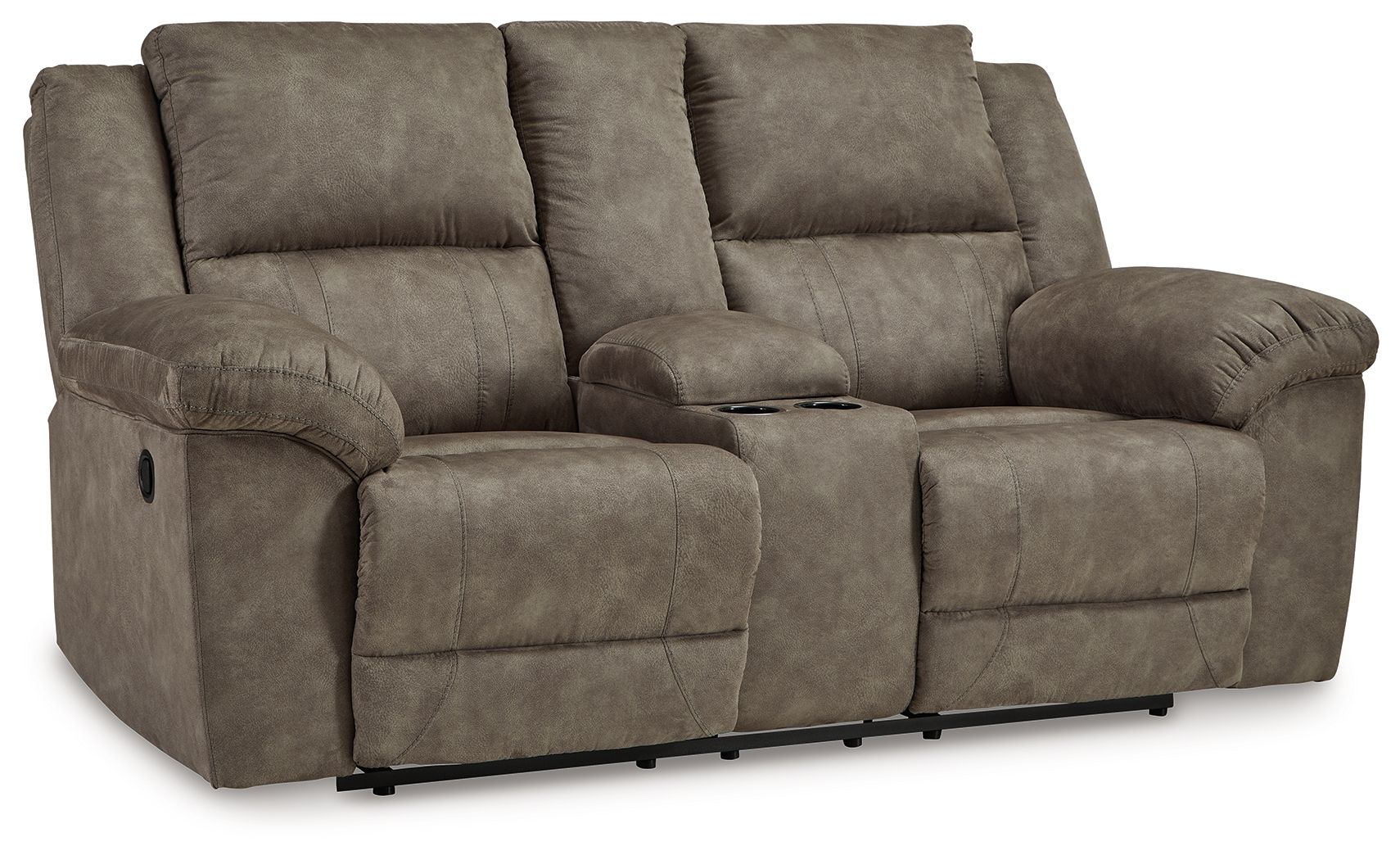 Laresview - Dbl Reclining Loveseat with Console - Fossil - Stylish Home Furniture