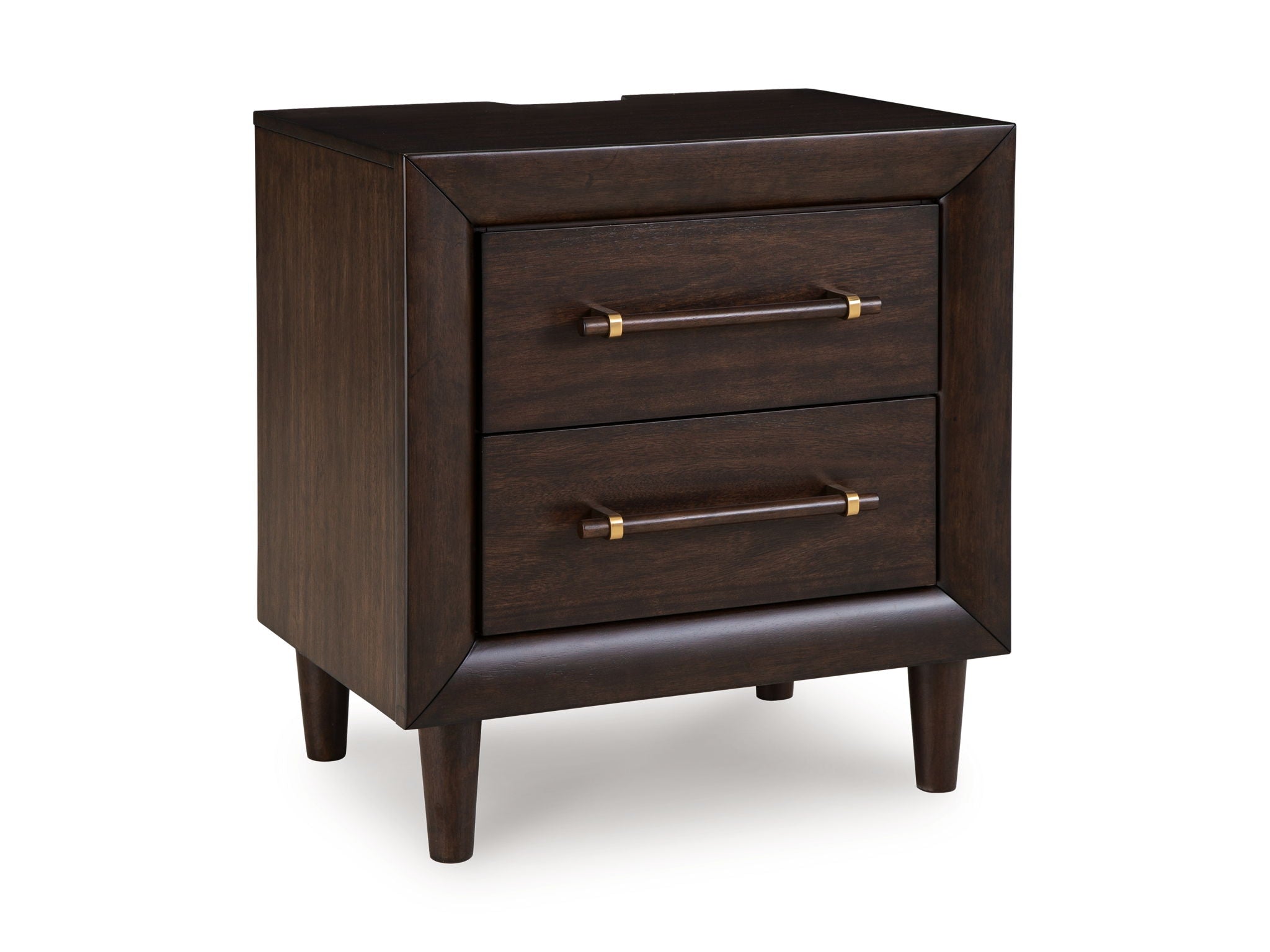 Dantenton - Two Drawer Night Stand - Merlot - Stylish Home Furniture