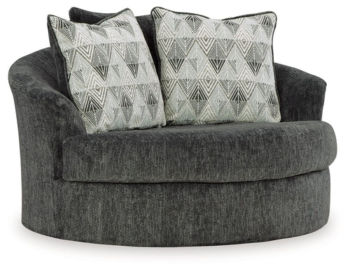 Biddeford - Oversized Swivel Accent Chair - Shadow - Stylish Home Furniture