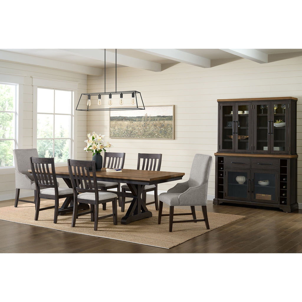 Montrose - Fabric Dining Host Chair (Set of 2) - Espresso / Light Gray - Stylish Home Furniture