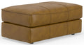Corvara - Top Grain Italian Leather Match Ottoman - Caramel - Stylish Home Furniture