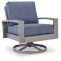 Half Moon Beach - Swivel Lounge With Cushion - Blue / Gray - Stylish Home Furniture