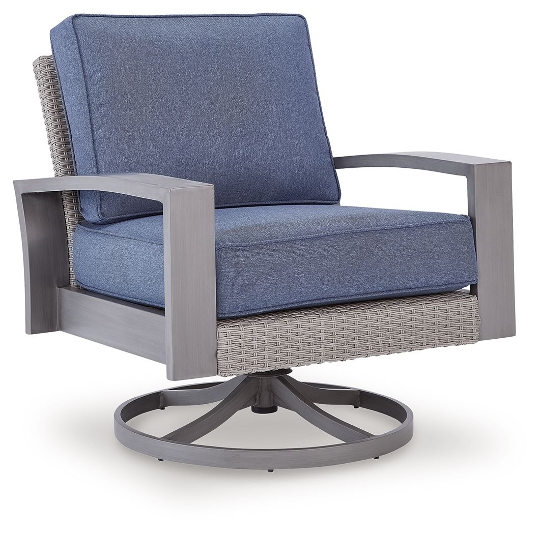 Half Moon Beach - Swivel Lounge With Cushion - Blue / Gray - Stylish Home Furniture