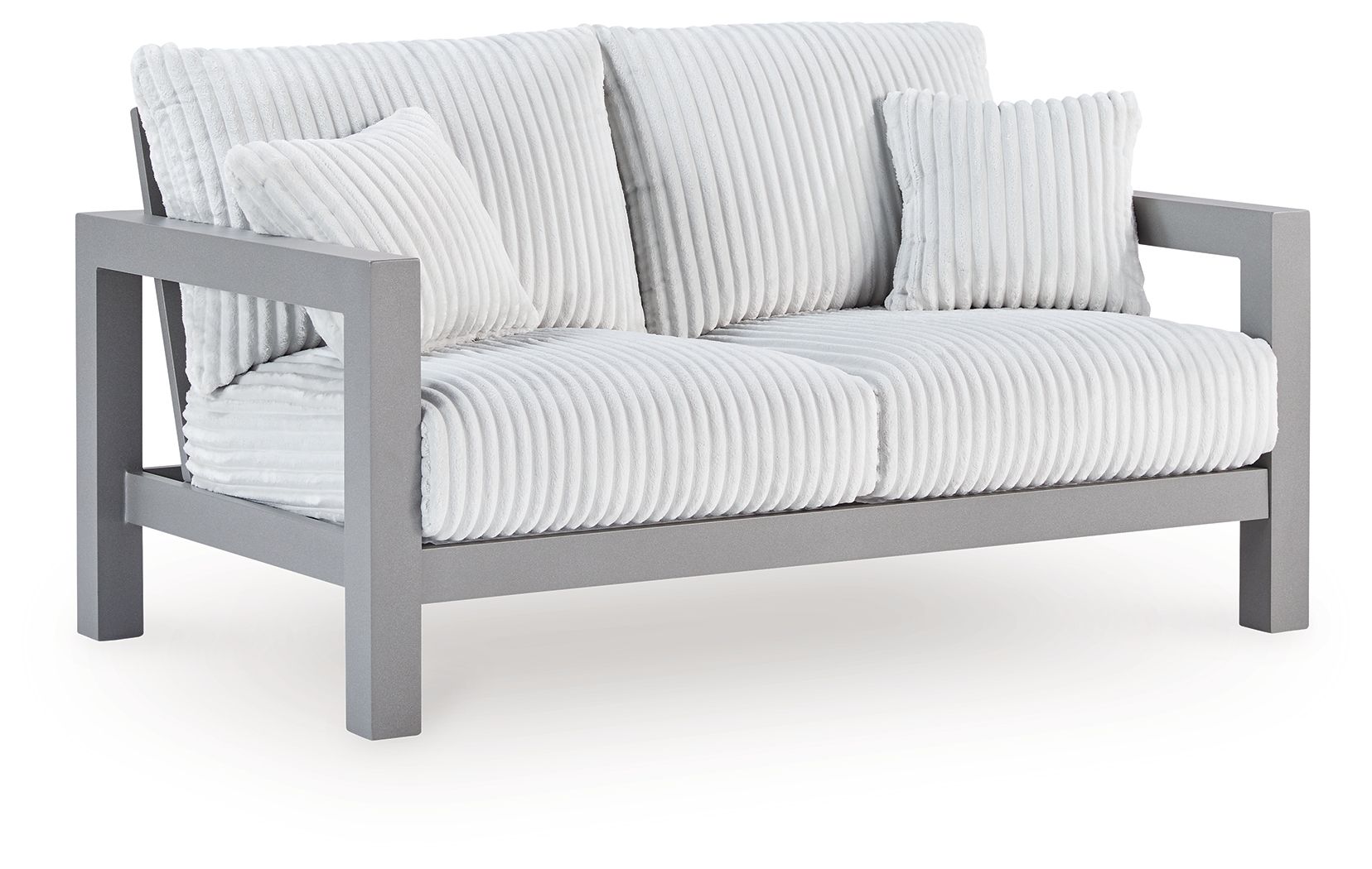 Hurley Park - Loveseat With Cushion - Gray - Stylish Home Furniture