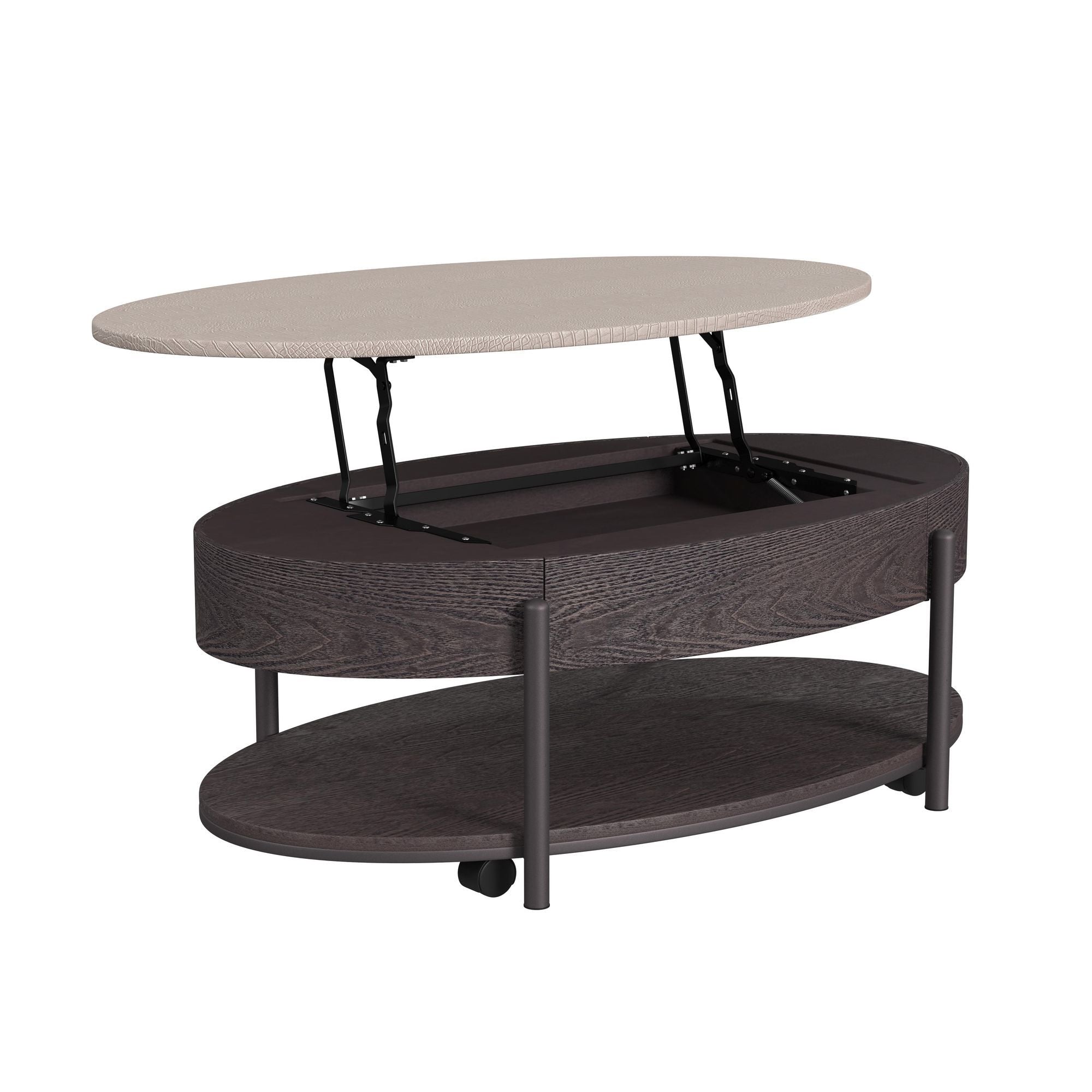 Nica - Lift Top Coffee Table - White And Brown - Stylish Home Furniture