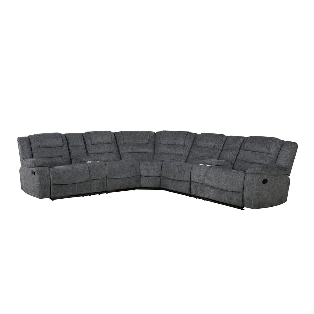 Redondo - 3 Piece Manual Sectional (2 Loveseats & Wedge) - Dark Gray - Stylish Home Furniture