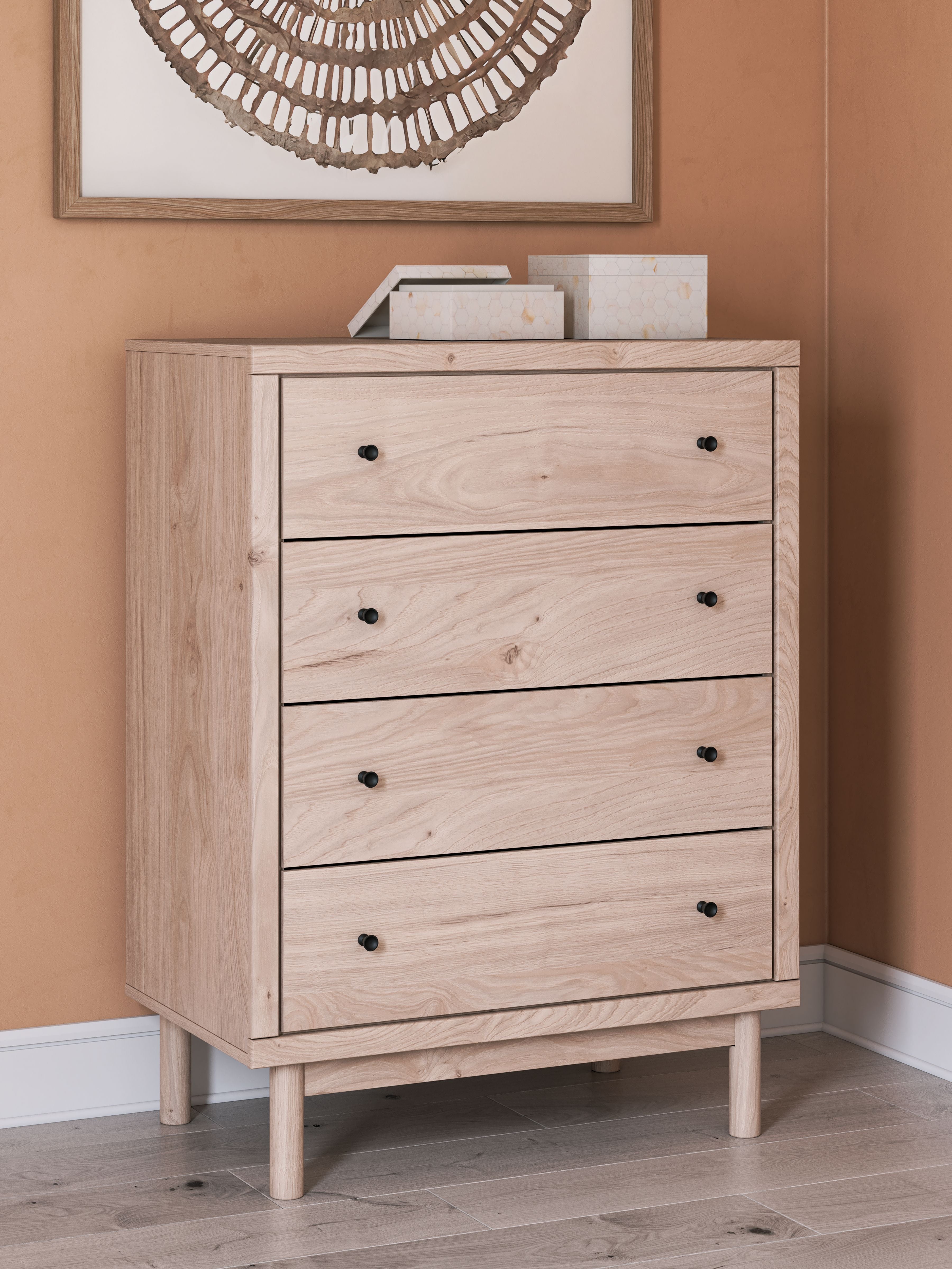 Arloster - Four Drawer Chest - Tan - Stylish Home Furniture