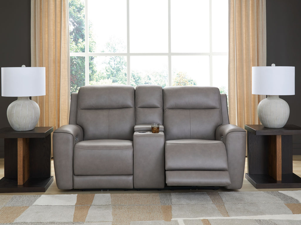 5Z-Comfort - Relaxation - Power Reclining Loveseat with Console / Adj Headrest - Stylish Home Furniture