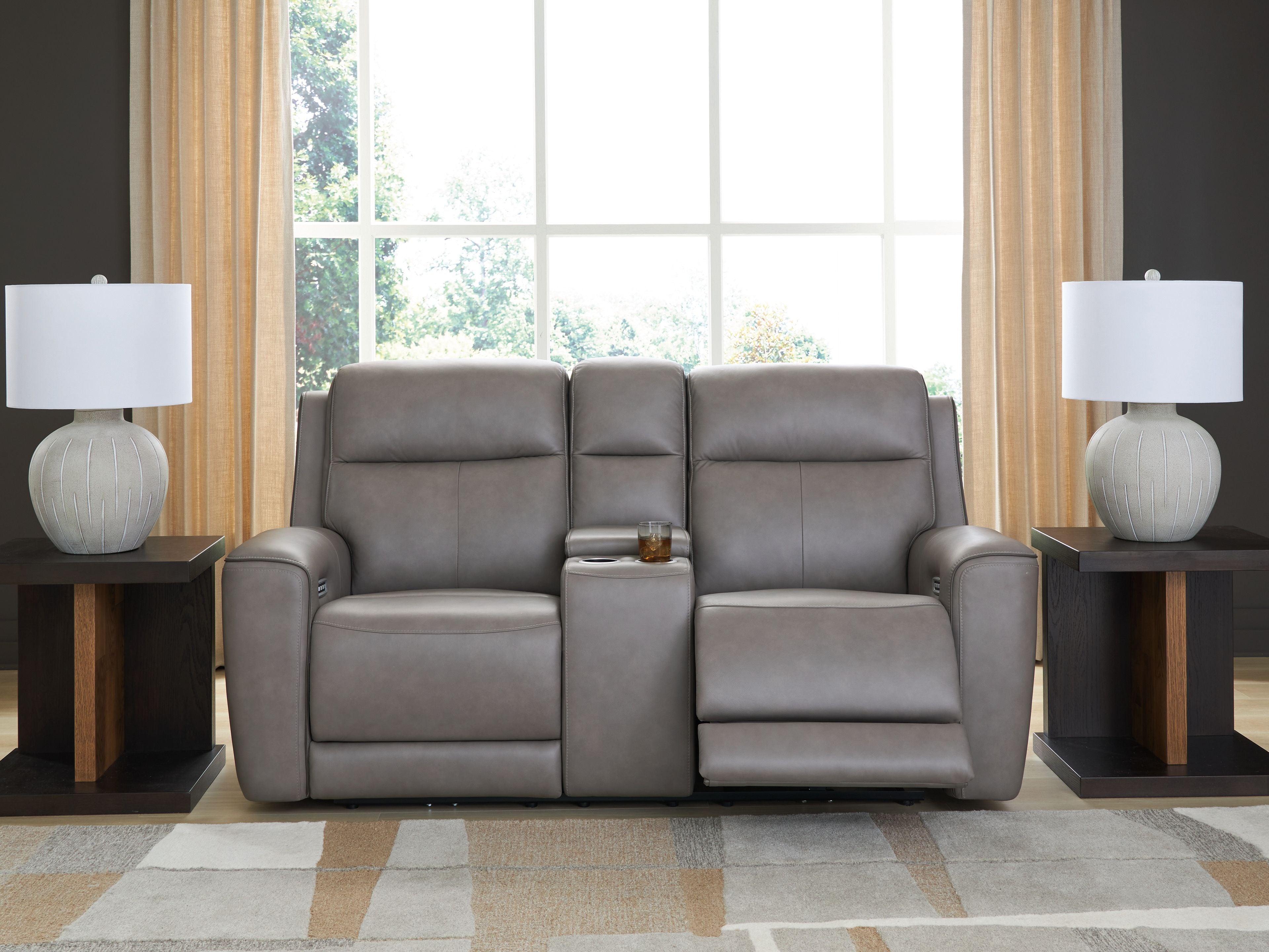 5Z-Comfort - Relaxation - Power Reclining Loveseat with Console / Adj Headrest - Stylish Home Furniture