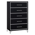 Ava - 5 Drawer Chest - Ebony - Stylish Home Furniture