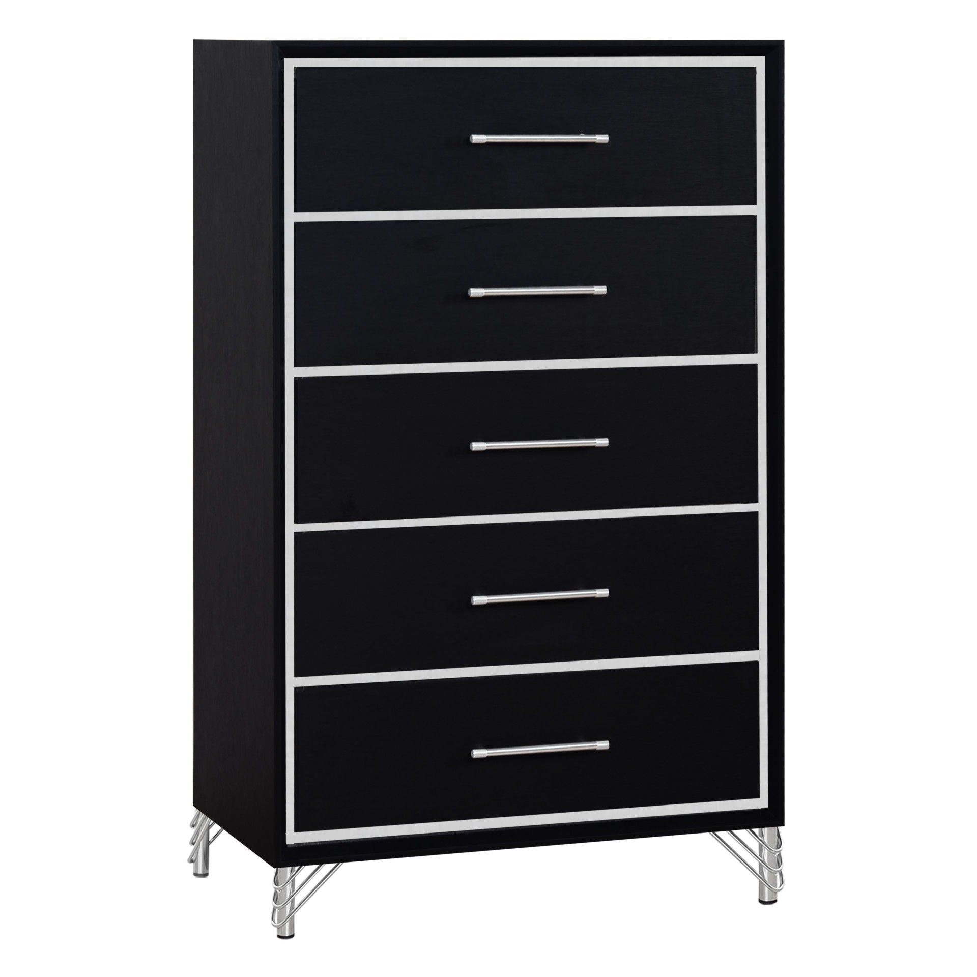 Ava - 5 Drawer Chest - Ebony - Stylish Home Furniture