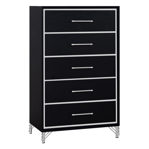 Ava - 5 Drawer Chest - Ebony - Stylish Home Furniture