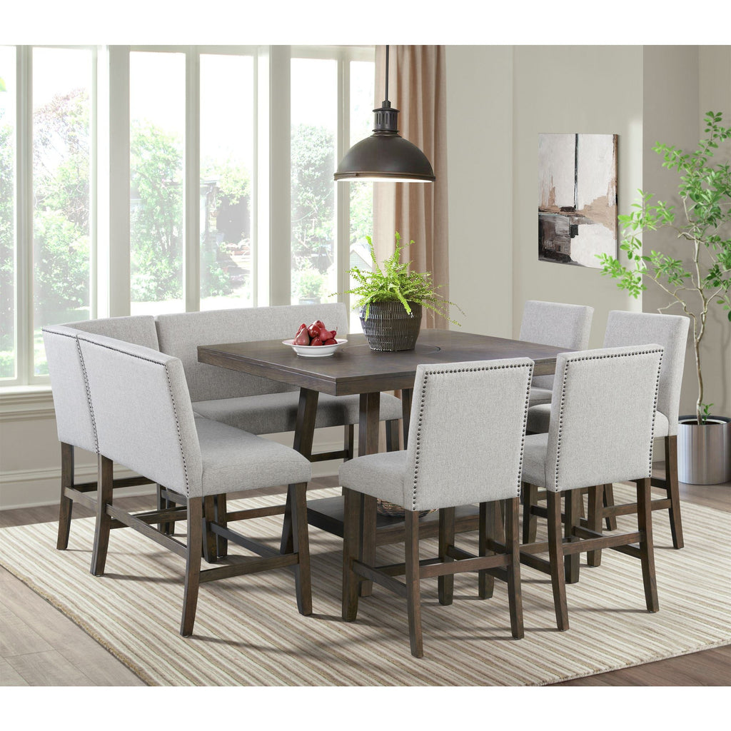 Seneca - Square Counter Table With Lazy Susan - Stylish Home Furniture