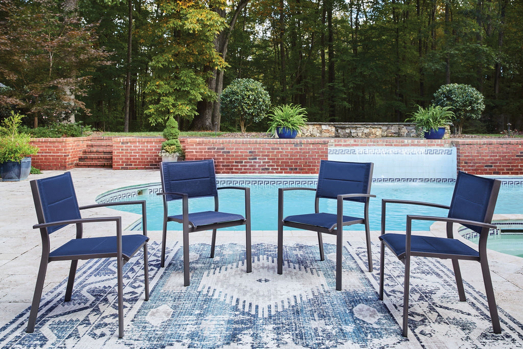 Rocky Creek - Sling Arm Chair (Set of 4) - Blue / Gray - Stylish Home Furniture