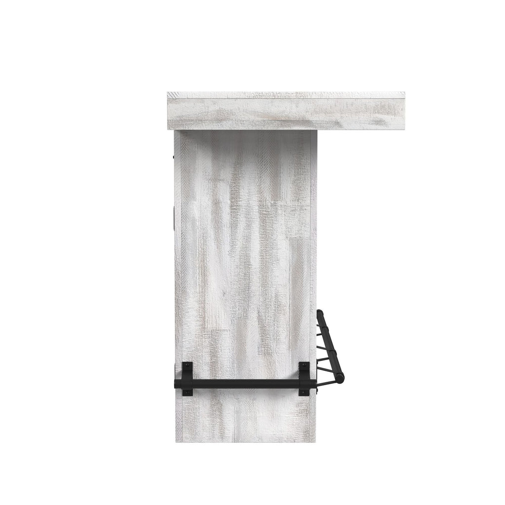 Rogen Rustic - Bar Table With Ice Tray, USB And Power - Rustic White - Stylish Home Furniture