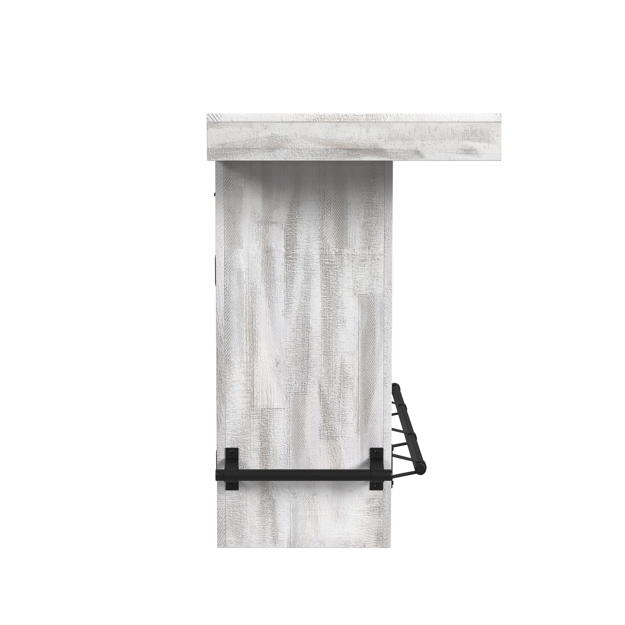 Rogen Rustic - Bar Table With Ice Tray, USB And Power - Rustic White - Stylish Home Furniture