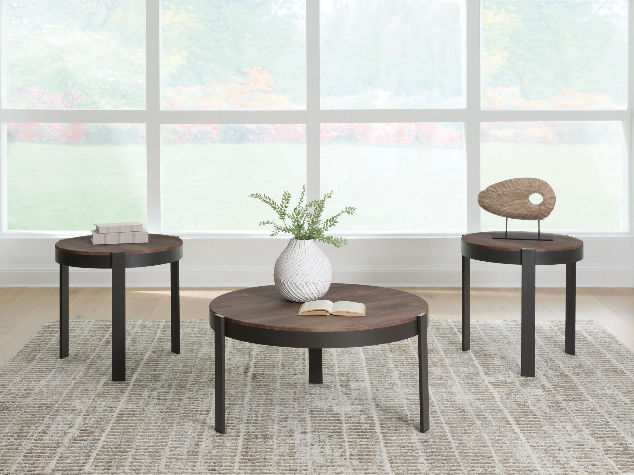 Horizon Hills - Occasional Table Set (Set of 3) - Brown / Black - Stylish Home Furniture
