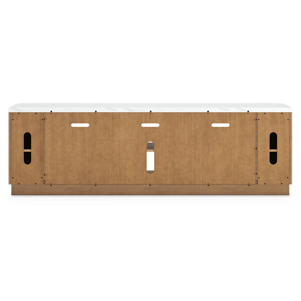 Camdill - XL TV Stand With Fireplace Option - Light Brown - Stylish Home Furniture