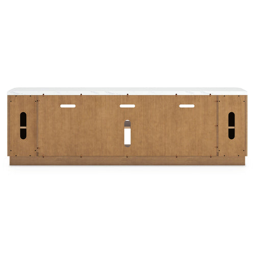 Camdill - XL TV Stand With Fireplace Option - Light Brown - Stylish Home Furniture