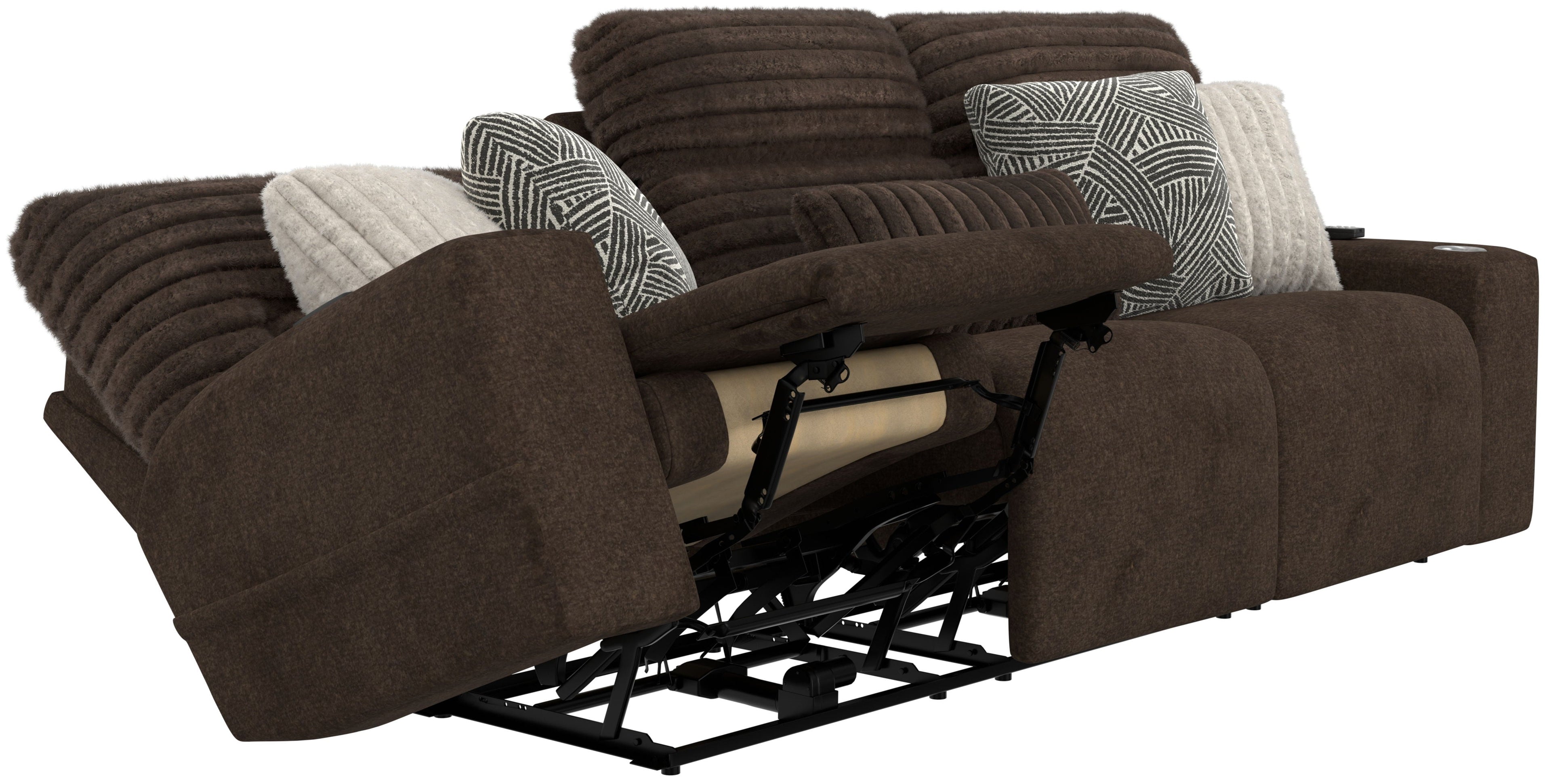 Zen - Power Reclining Sofa With CR3 Heat/Massage/Zero Gravity - Chocolate - Stylish Home Furniture