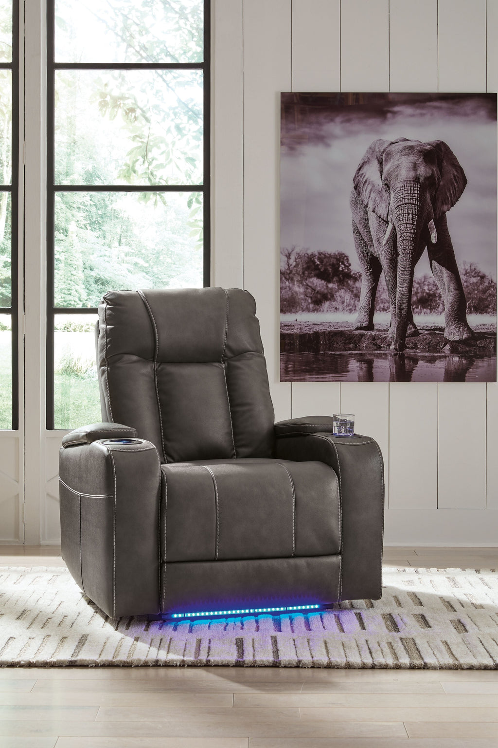 Feazada - Power Recliner With Adj Headrest - Stylish Home Furniture