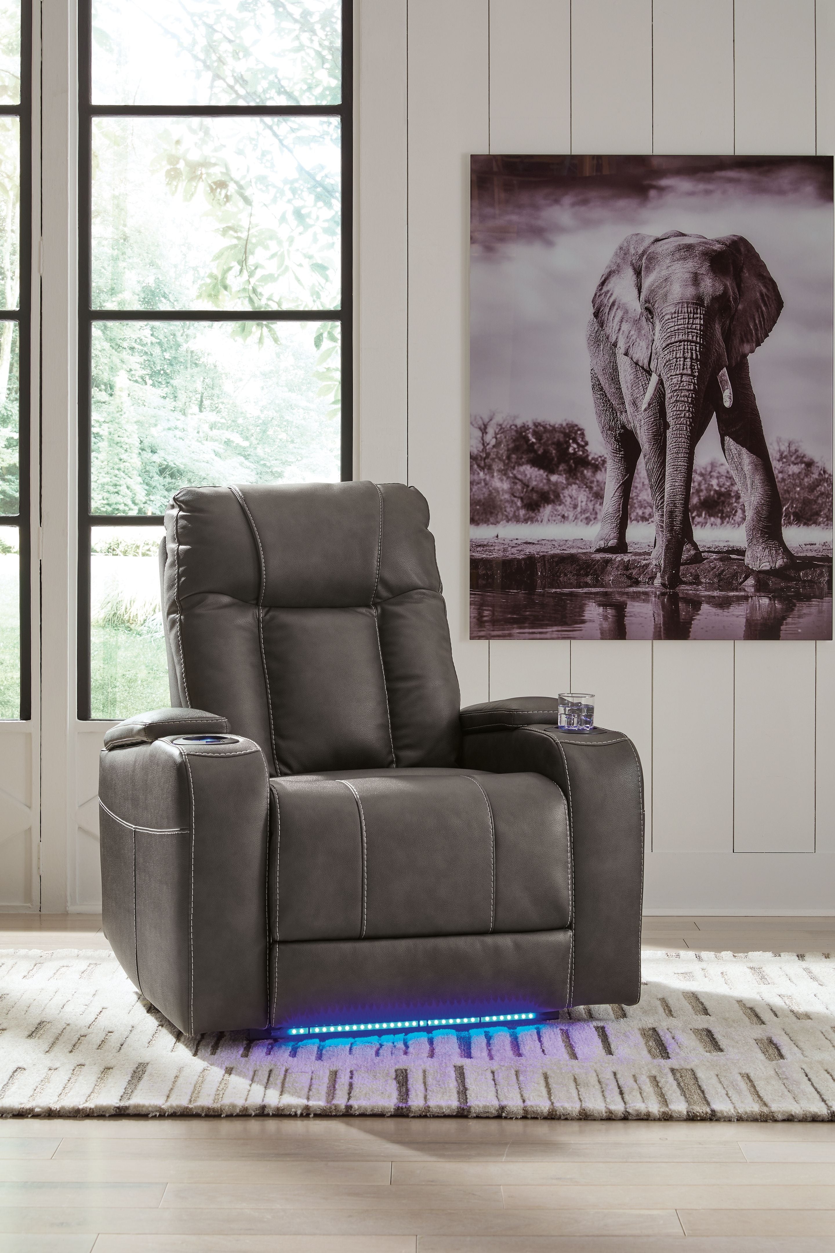 Feazada - Power Recliner With Adj Headrest - Stylish Home Furniture