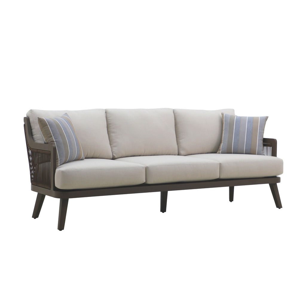 Genova - Patio Sofa With Two Accent Pillows - Gray - Stylish Home Furniture