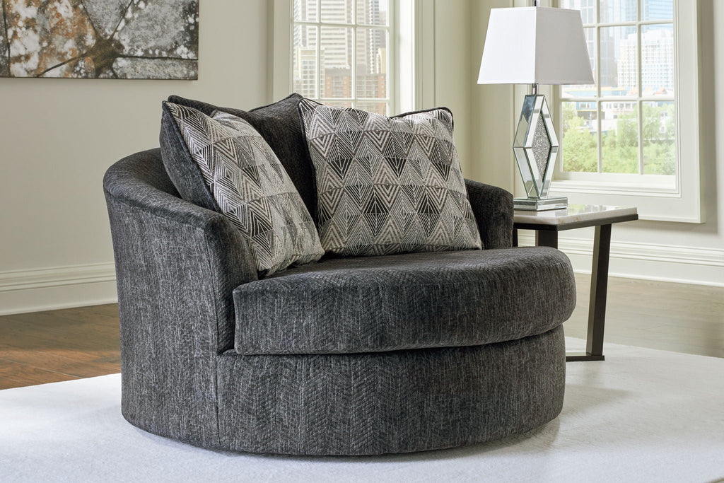 Biddeford - Oversized Swivel Accent Chair - Shadow - Stylish Home Furniture