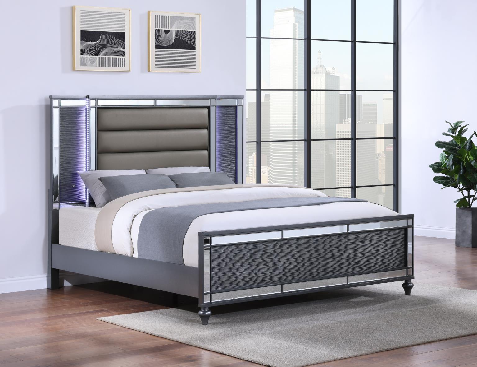 B223 - Bed With LED Light - Stylish Home Furniture