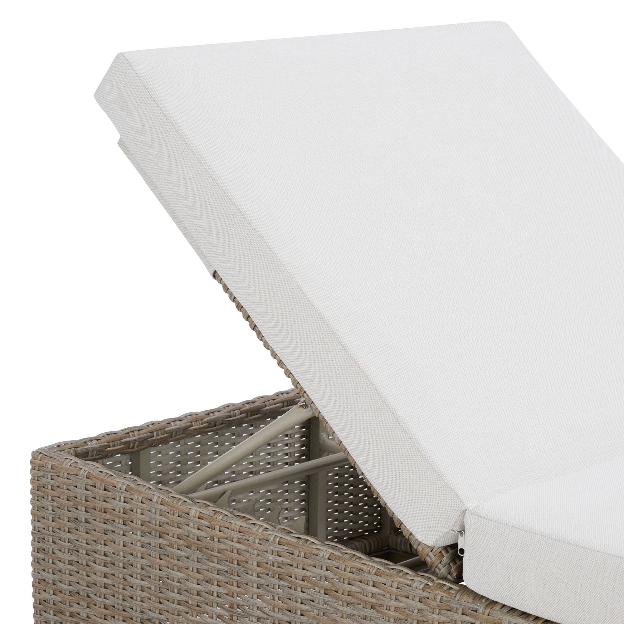 Ollie - Chaise Lounge - Tan And Olefin White Cream - Stylish Home Furniture