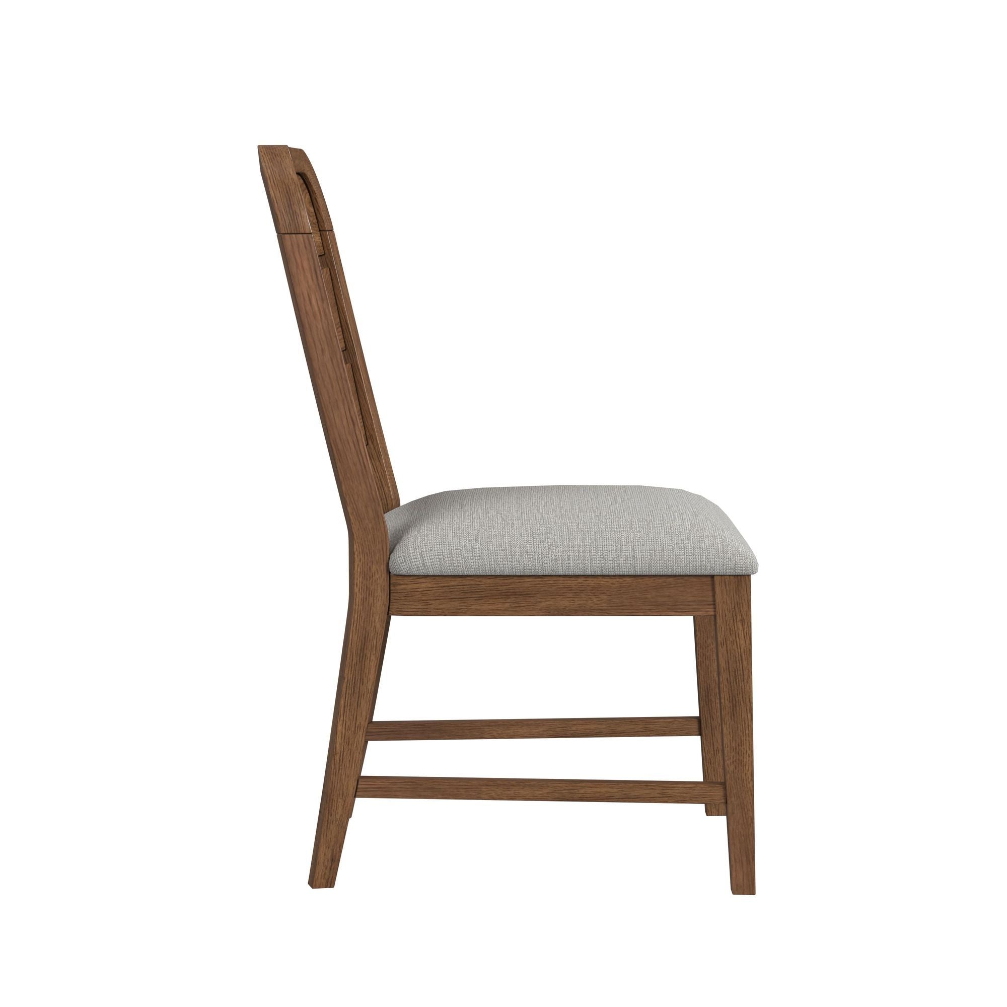 Glinda - Fabric Dining Side Chair (Set of 2) - Brown / Light Gray - Stylish Home Furniture