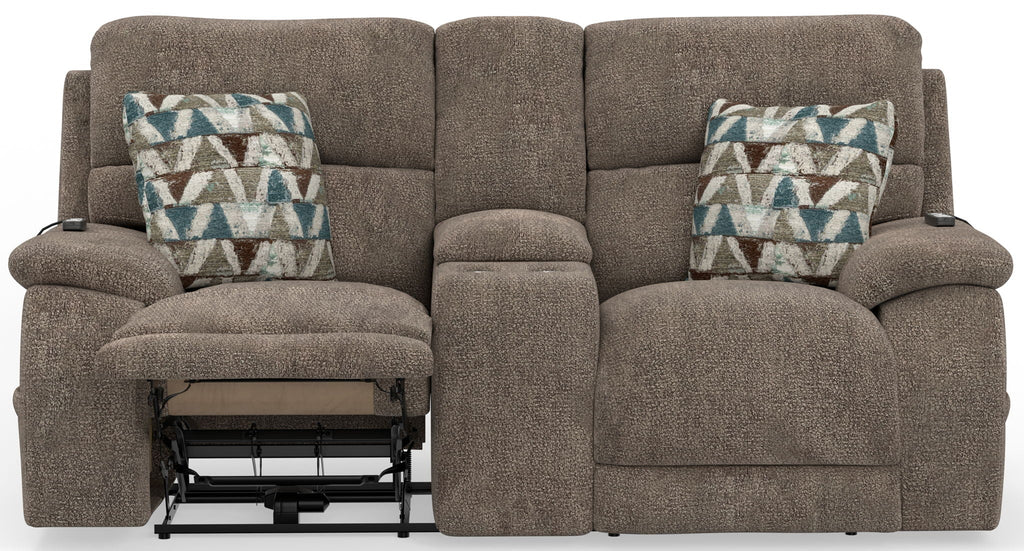 Joya - Power Headrest Power Lay Flat Reclining Console Loveseat With CR3 Heat/Massage/Lumbar/ZG - Stylish Home Furniture