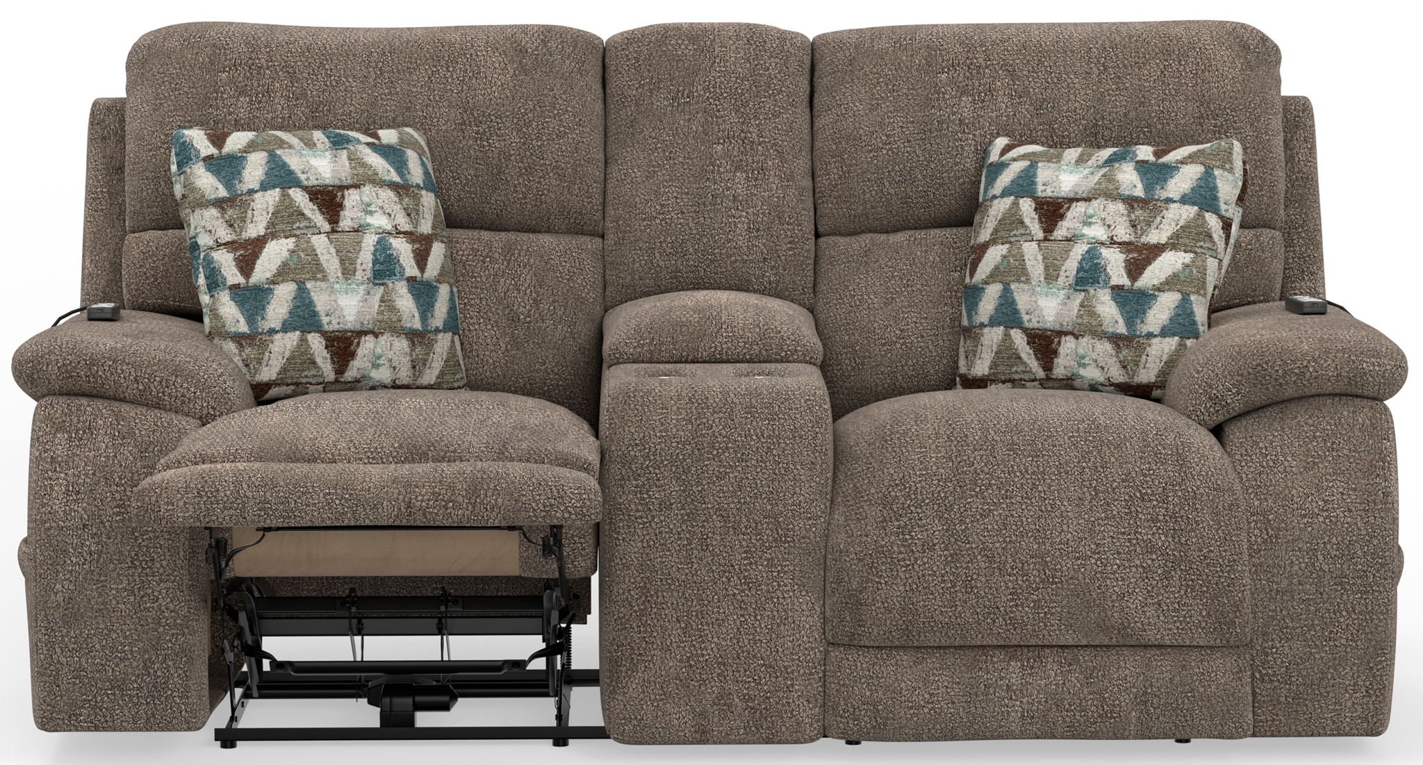 Joya - Power Headrest Power Lay Flat Reclining Console Loveseat With CR3 Heat/Massage/Lumbar/ZG - Stylish Home Furniture
