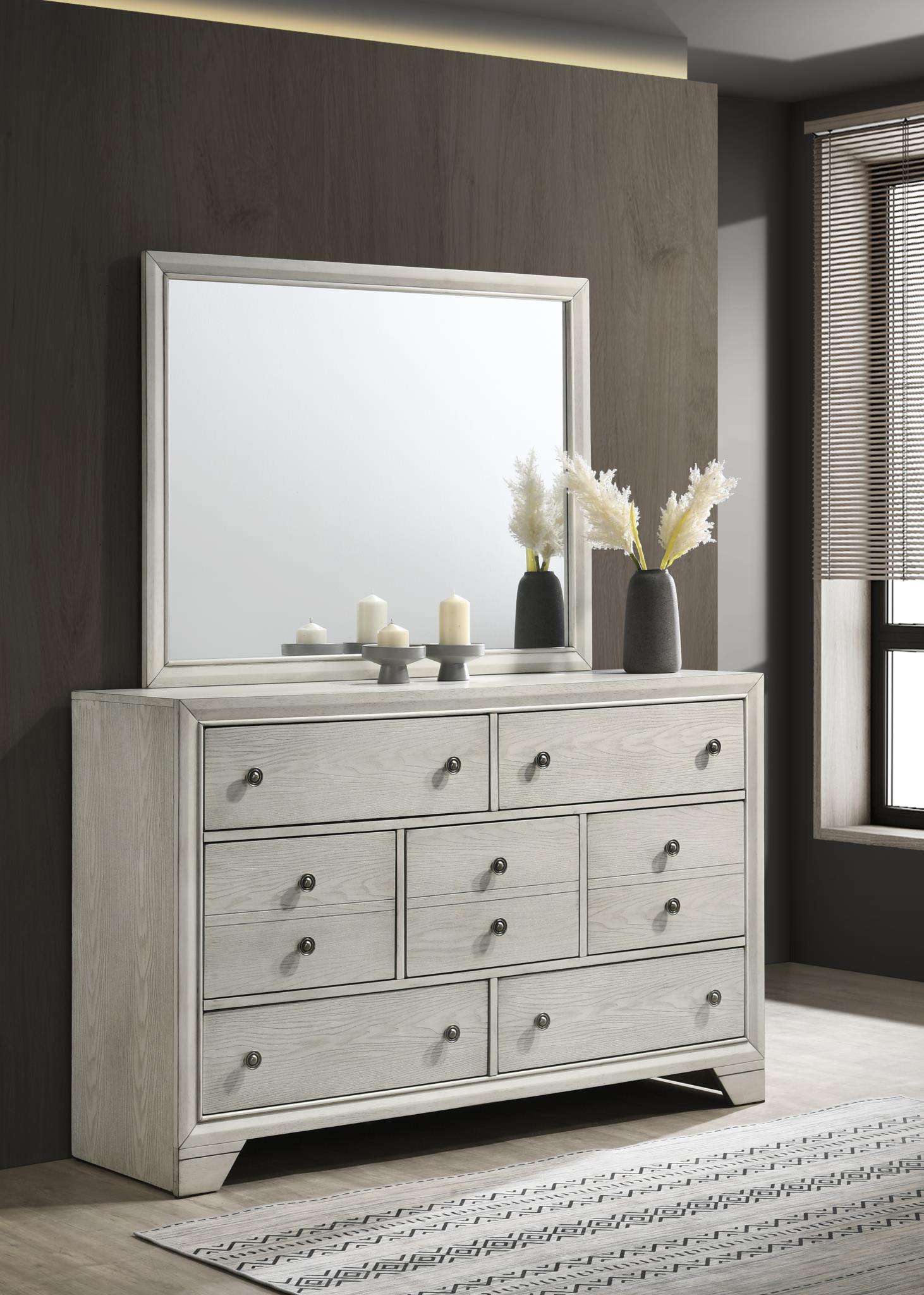 B320 - Oak Dresser - Antique White - Stylish Home Furniture