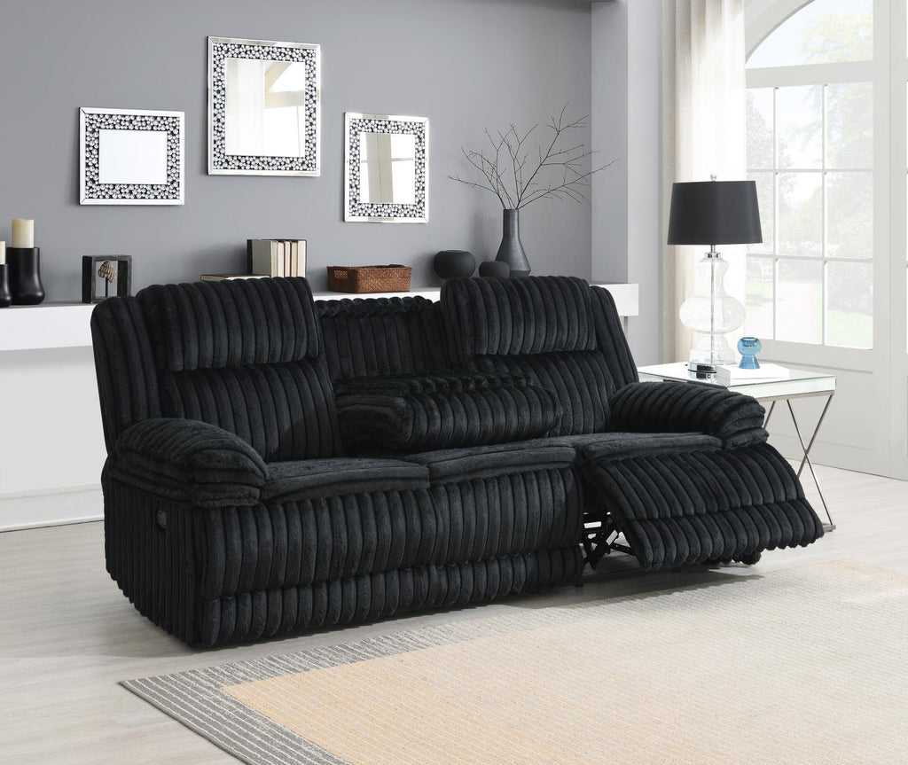 U112 - Corduroy Motion Chair - Black - Stylish Home Furniture